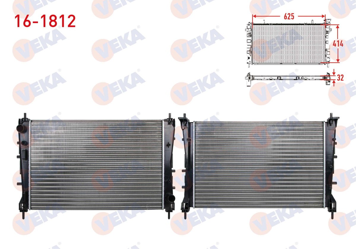 Veka 16-1812 Su Radiator Mechanical Fiat Linea (323) 1.3 Mjt 90 Hp M-T 2007 — Radiators & Fans