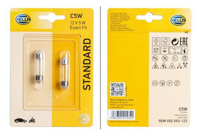 Hella 8GM002092-123 Bulb Plaka Lighting Standard 12V Halojen 2 li Universal