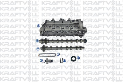 Kraftvoll 12100148 Camshaft Shaft Set (Intake+Exhaust+Cover+Chain 8mm+Tensioner) 2008 208 3008 301 308 — Timing