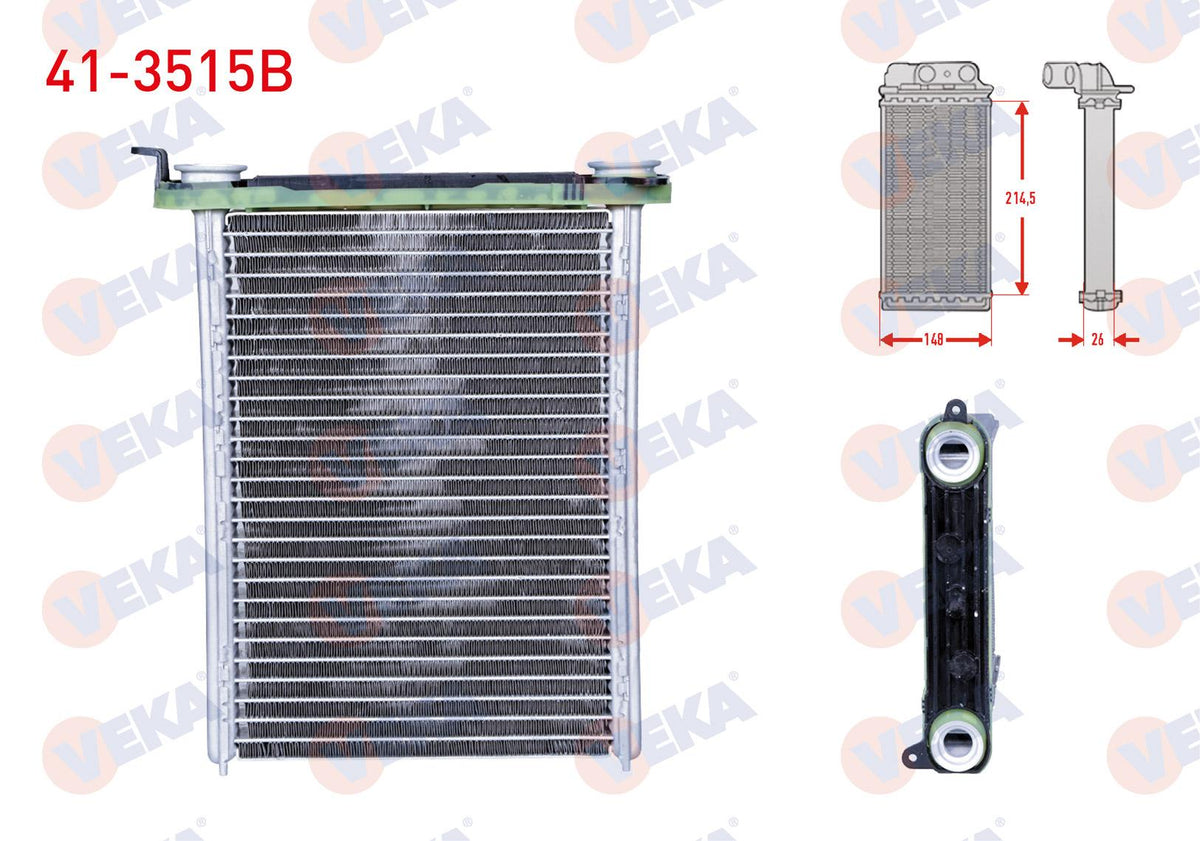 Veka 41-3515B Heater Core Brazing Renault Fluence 1.5 dCi 2010-/ Megane III 1.5 dCi — Heater & Blower