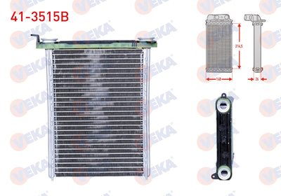 Veka 41-3515B Heater Core Brazing Renault Fluence 1.5 dCi 2010-/ Megane III 1.5 dCi — Heater & Blower