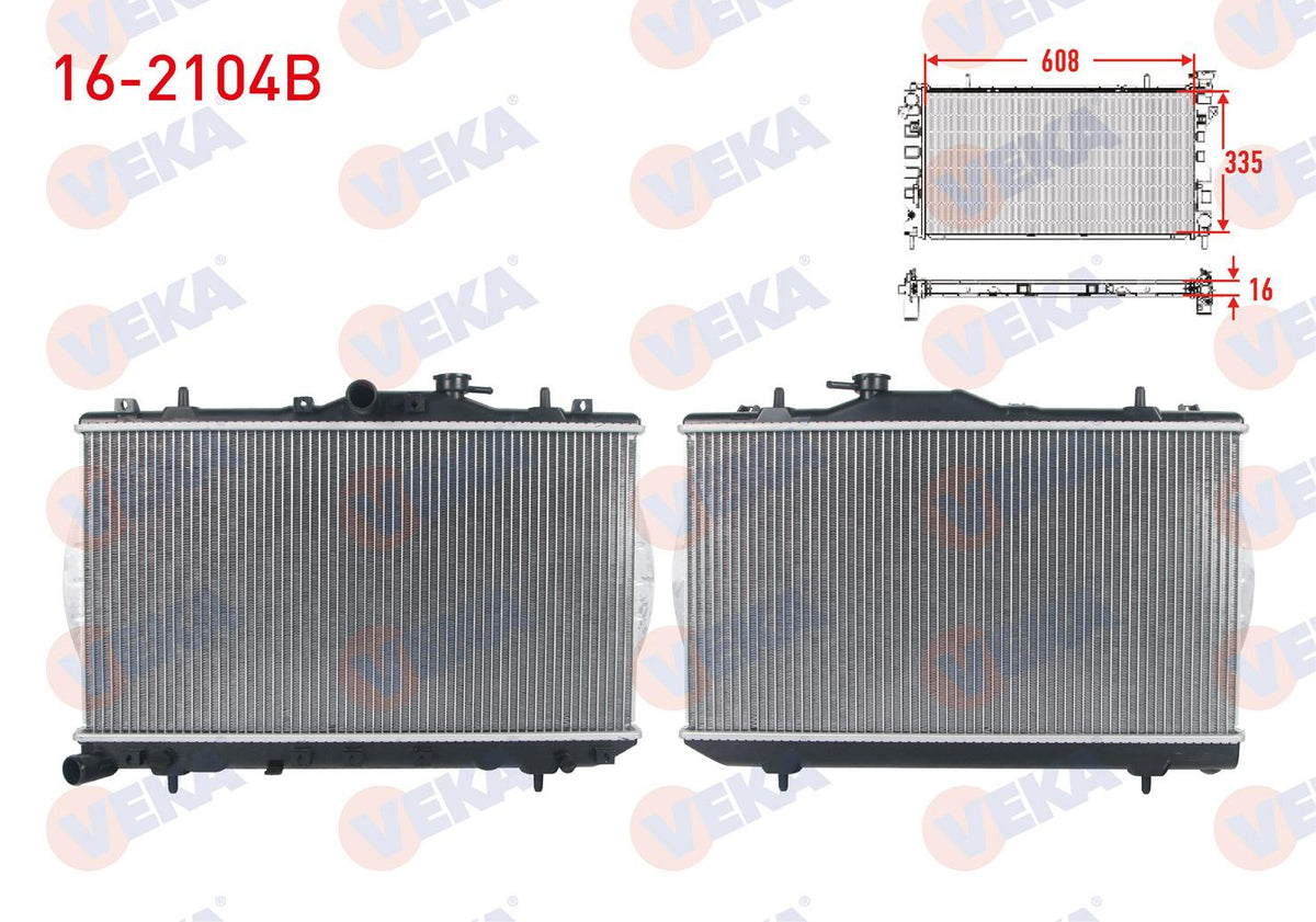 Veka 16-2104B Su Radiator Brazing Hyundai Accent I (X-3) 1.3i M-T 1994-2000 — Radiators & Fans