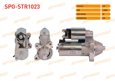 SPAGO SPG-STR1023 Starter Motor 12V 1.4Kw 10 Outer Cw (Str5512) Ford Transit-Tourneo Connect 1.8 TDCi 0 — Starting & Charging