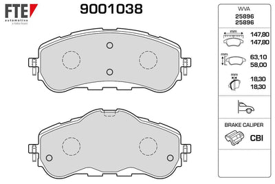 Fte 9001038 Front Brake Pad P308 II 13-P308 Sw II 14-Disc Diameter: (283×26) — Brake Pads