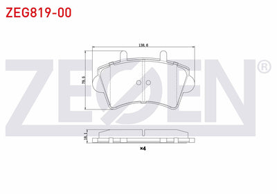 Zegen ZEG819-00 Brake Pad Front Renault Master II (Fd) 2.5 dCi 1998-2010 / Master II (Fd) 1.9 dCi 1998-2010 / Ma — Brake Pads