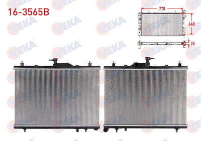 Veka 16-3565B Water Radiator Brazing Renault Koleos (Hy) 2.0 dCi A-T / M-T Ac + /-2008-2014 — Radiators & Fans