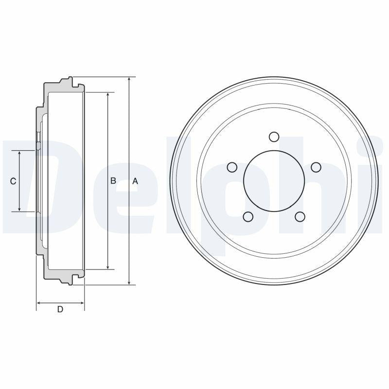 Delphi BF600 Brake Drum Jp.Compass-Patriot 11 — Brake Rotors & Drums