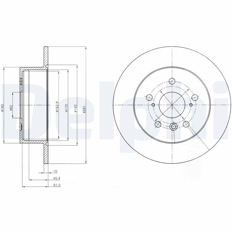 Delphi BG4268 Brake Disc (Twin Pack), Deliksiz