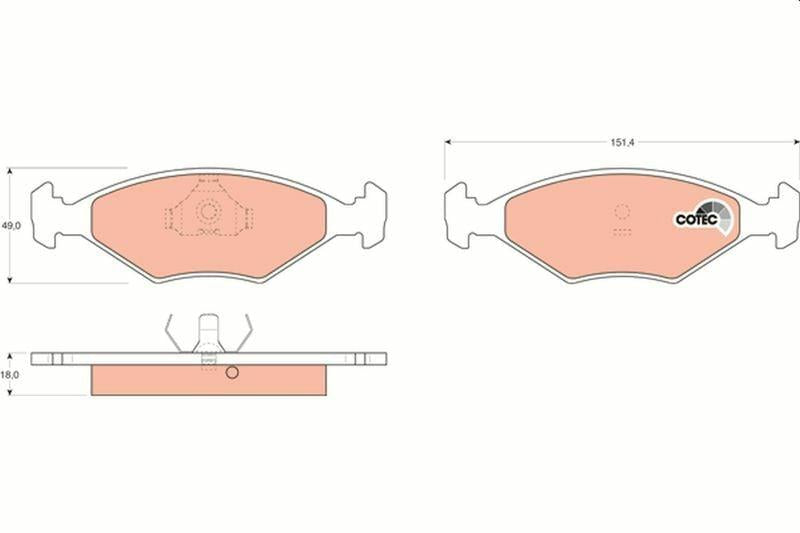 TRW GDB958 Front Brake Pad Set for Palio 1.4-1.6 — Brake Pads
