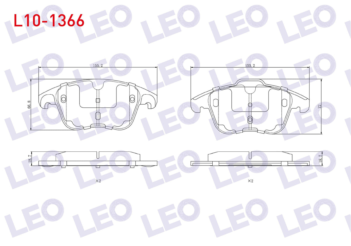 LEO L10-1366 Brake Pad Front C4 1.6 09-/ C4 Picasso 1.6 HDi 06-13 / 208 II 1.2 Puretech 1.5 HDi 19-/ 2008 II 1.2 — Brake Pads