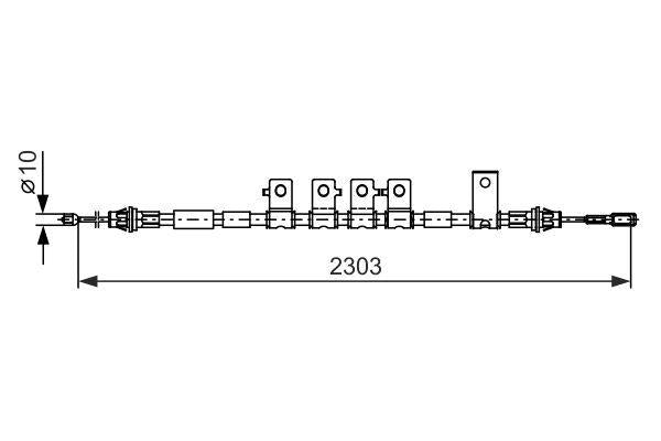 BOSCH Handbrake Cable Rear Right - 12-16 Freemont — Brake Cables & Hardware