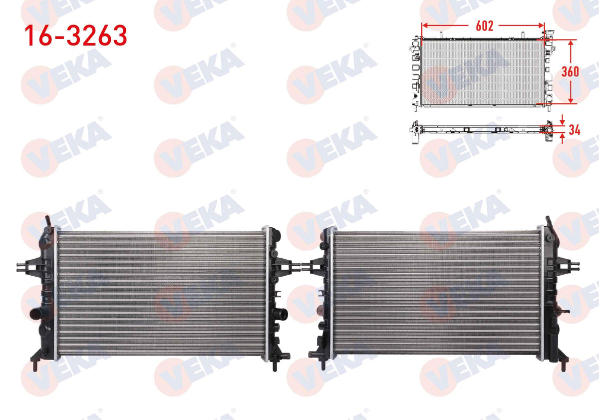 Veka 16-3263 Su Radiator Mechanical Opel Astra G (F69) 1.6 16V Twınport M-T Ac + /-2005-2009 — Radiators & Fans