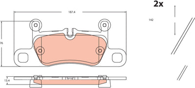 TRW GDB2465 Rear Brake Pad-(VW Touareg 10-18 Porsche Cayenne 10 -) — Brake Pads