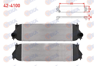 Veka 42-4100 Turbo Radiator (Intercooler) Suzuki Grand Vitara II (Jt) 1.9 DDiS 2005 — Radiators & Fans
