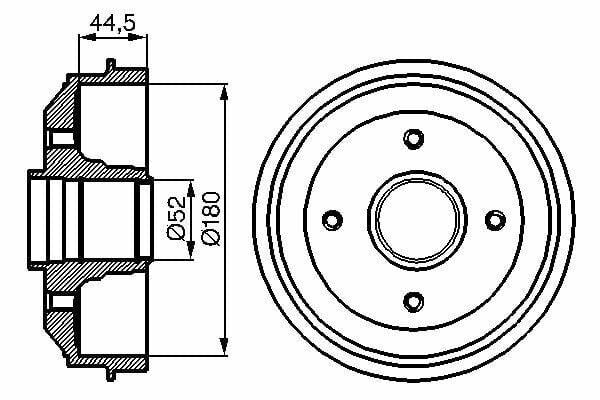 BOSCH Rear Brake Drum 0986477070 - Fits P309 P306 Xsara — Brake Rotors & Drums