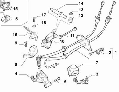 OPAR 55253230 Fiat Doblo 3 III 1.3 Diesel Gear Cable Twin 09-14 > — Transmission Parts