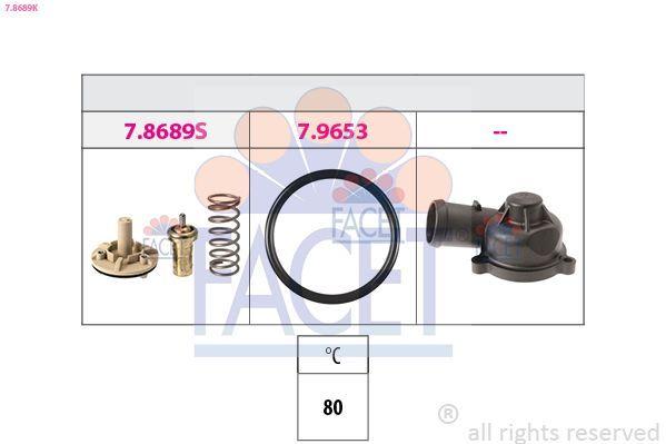FACET 7.8689K Thermostat for VW 1.4 TSI Golf & Jetta - 80°C Opening Temp — Water Pump & Thermostat