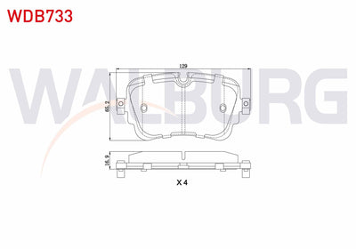 WALBURG WDB733 Brake Pad Rear with Wear Indicator Audi Q7 (4M) 3.0 TDI 2015 — Brake Pads
