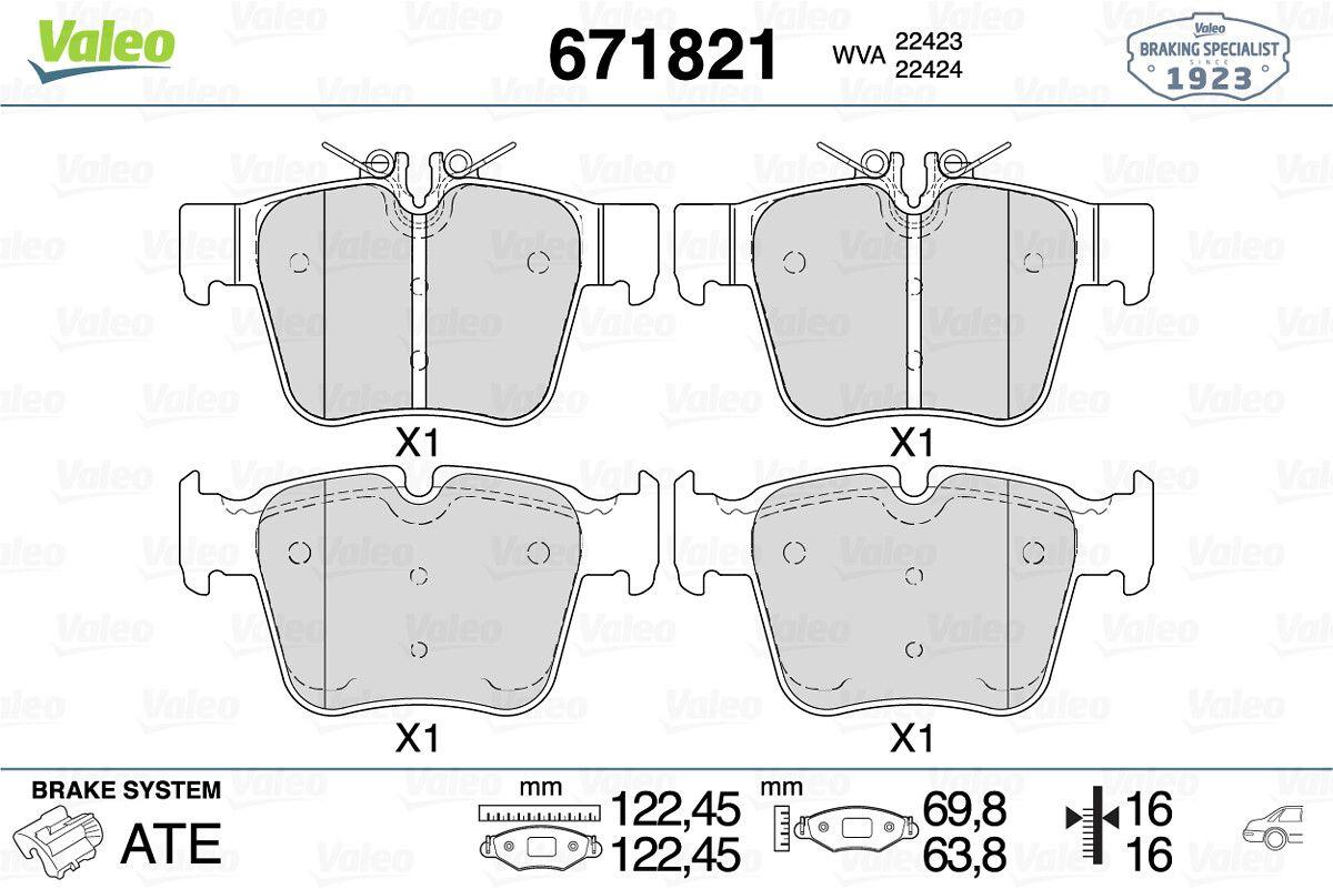 Valeo 671821 Brake Pad Rear Mercedes Benz C Series W205 W253 4 Matic — Brake Pads