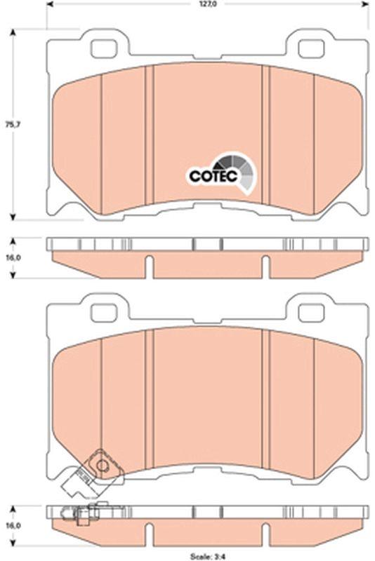 TRW GDB3505 Brake Pad Front Nissan 370Z Infiniti G37 FX30d-FX37-FX50-Q50-Q60-Q70 — Brake Pads