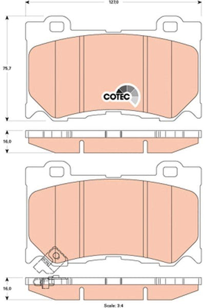 TRW GDB3505 Brake Pad Front Nissan 370Z Infiniti G37 FX30d-FX37-FX50-Q50-Q60-Q70 — Brake Pads