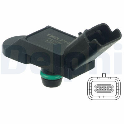 Delphi PS10192 Intake Manifold Pressure Sensor Mini R56 R57 P207 P308 P3008 C4 II Ds4 Ds5 Ep6dts 1.6 Thp 16V