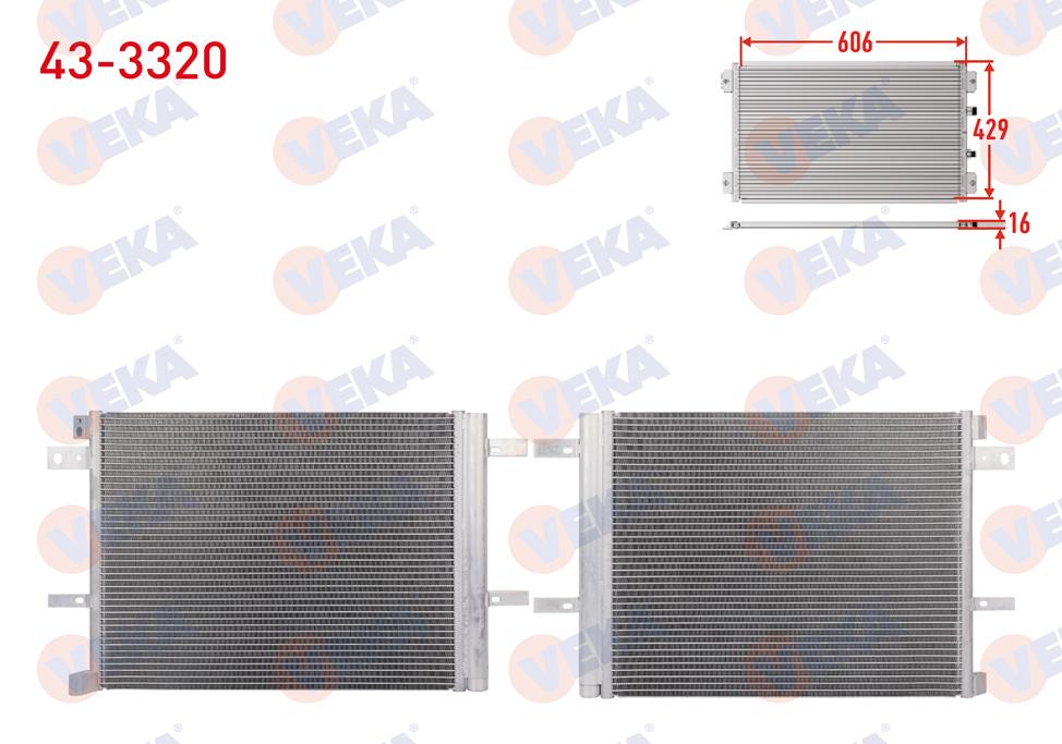 Veka 43-3320 A/C Condenser Peugeot Rifter 18-/ 3008-5008 17-/ 508 18-/ Traveller 16-/ Citroen C5 A — Condensers & Evaporators