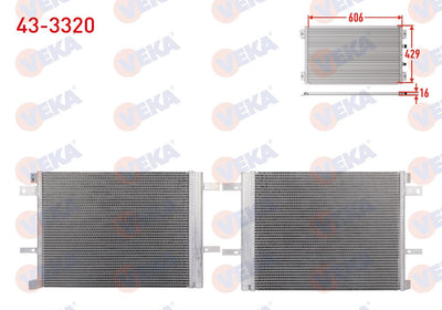Veka 43-3320 A/C Condenser Peugeot Rifter 18-/ 3008-5008 17-/ 508 18-/ Traveller 16-/ Citroen C5 A — Condensers & Evaporators