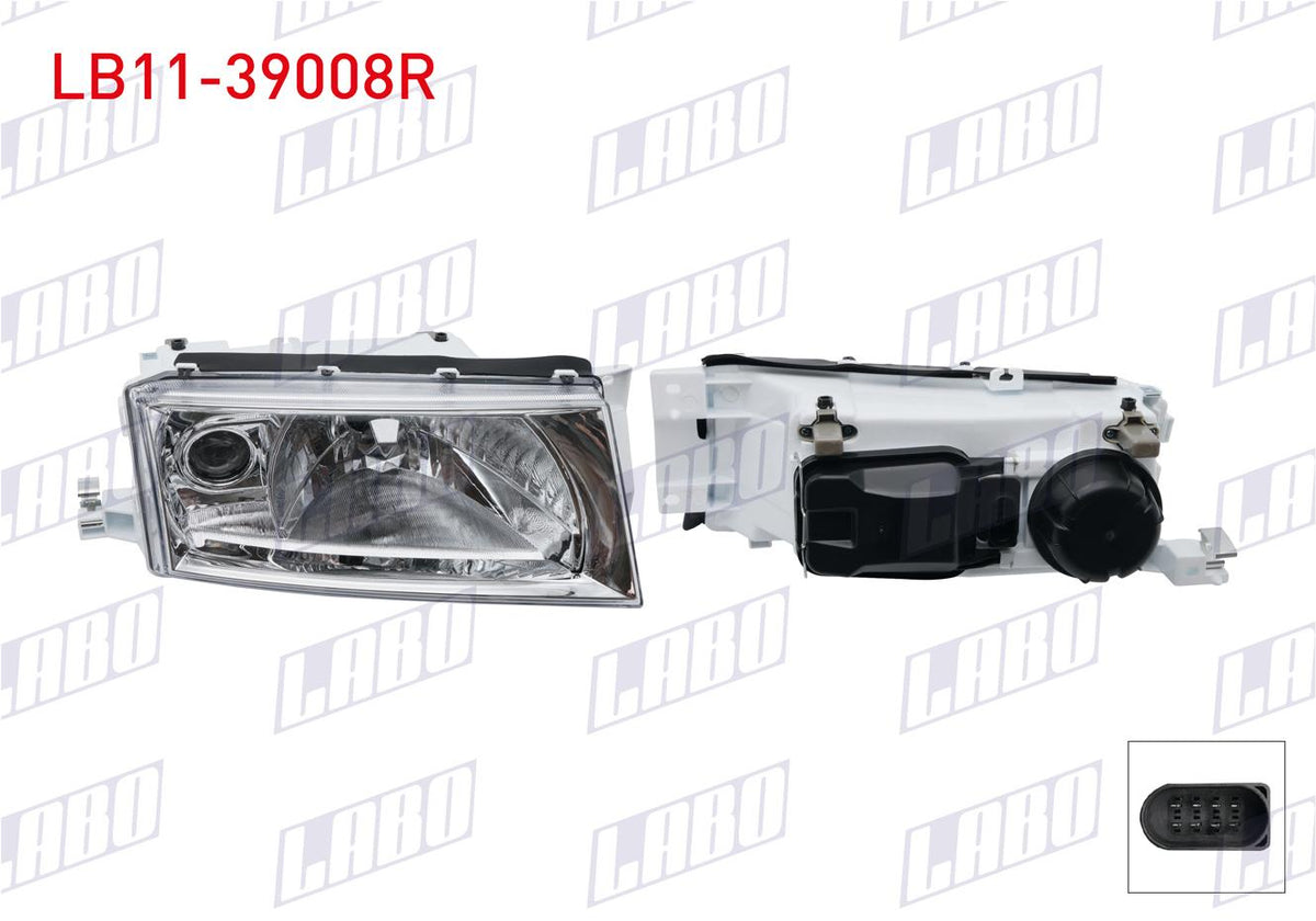 LABO LB11-39008R Headlight Right Merceksız Sis Farlı with Motor Skoda Octavia 1998-2010 — Headlights