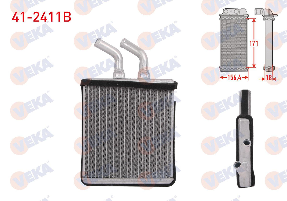 Veka 41-2411B Heater Core Brazing Kia Rio Hatchback (Dc) 1.5 16V 2000-2005