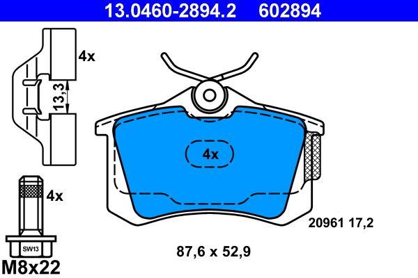ATE 13.0460-2894.2 Brake Pad — Brake Pads