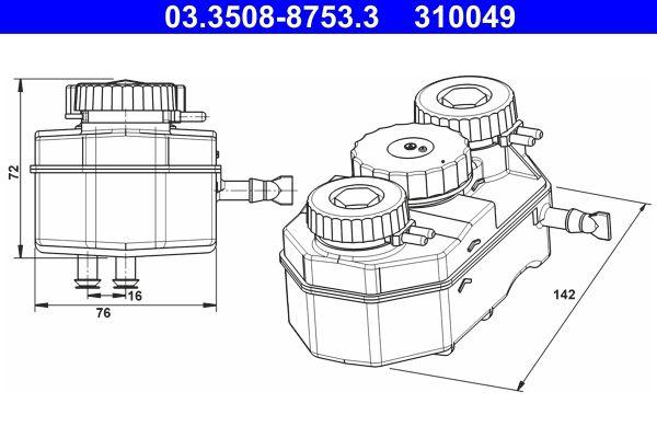 ATE 03.3508-8753.3 Hydraulic Tank