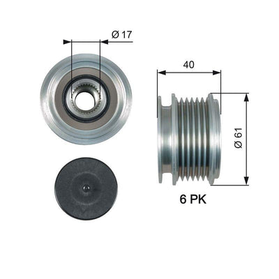 Gates OAP7013 Alternator Pulley Transporter T5/Golf V/Passat 1.9 TDI — Starting & Charging