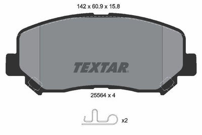 Textar 2556401 Brake Pad Set Cx-5 11 — Brake Pads