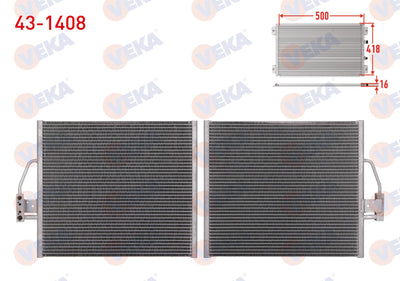 Veka 43-1408 A/C Condenser BMW 5 Series (E39) 520 i 1995-2003 — Condensers & Evaporators