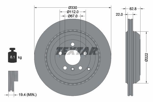 Textar 92150903 Brake Disc Rear W164-W251 Bm 06-09 — Brake Rotors & Drums