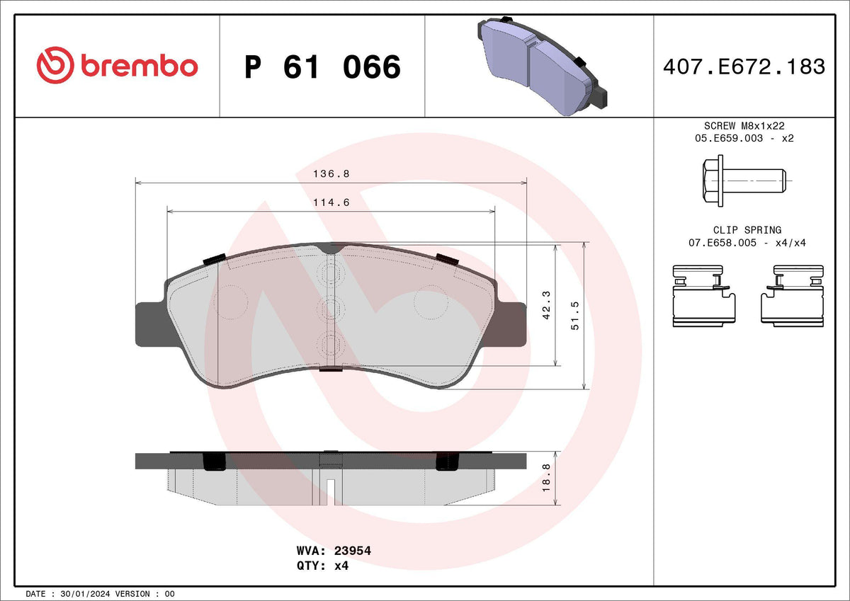 Brembo P61066X Brake Pad Front Xtra Opel — Brake Pads