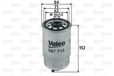 Valeo 587713 Fuel Filter (Diesel) (Fiat Stilo Multi Wagon 1.9 JTD) — Fuel Delivery