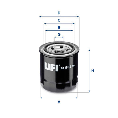 Ufi 23.583.00 Oil Filter Honda Civic 2001- CRV 2001- Jazz 2003- Accord 2003-