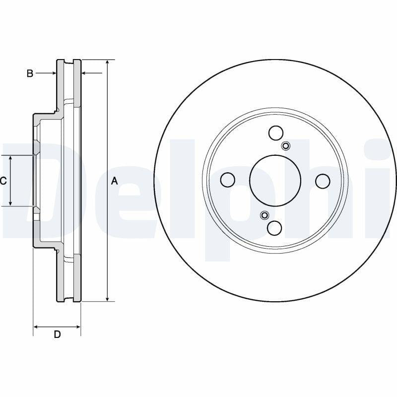 Delphi BG3734 Front Brake Disc - Durable and for Toyota Corolla — Brake Rotors & Drums