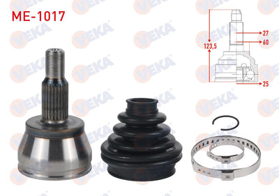 Veka ME-1017 CV Joint Left-Right Front Outer Mercedes A Series (W169) A150-A160-A180-A180 CDI 27X2 — Axles, CV Joints & Boots