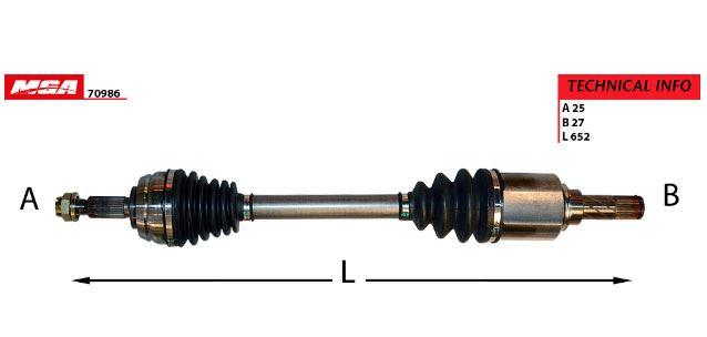 MGA 70986 Axle Complete Left 4×4 Duster I Duster II 1.5 K9k — Axles, CV Joints & Boots