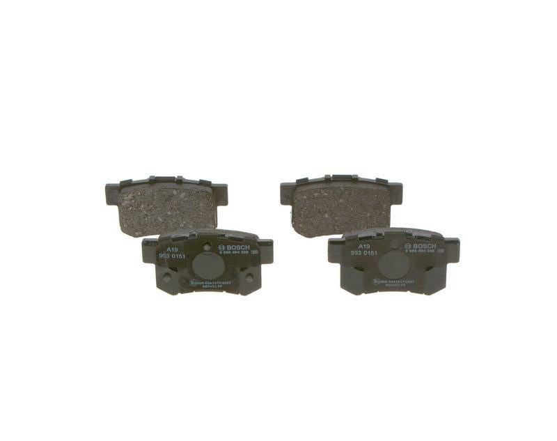 BOSCH Brake Pads Rear 0986494358 - Low-Metallic Metal with Wear Indicators for Honda CR-V