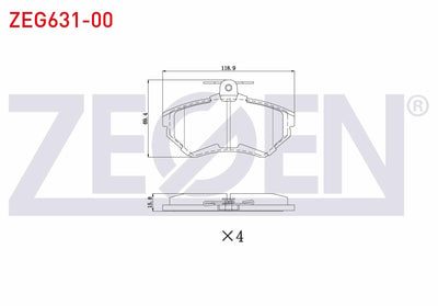 Zegen ZEG631-00 Brake Pad Front VW Golf IV 1.8 1997-2005 / Golf III 1.6i 1991-1999 / Golf III 1.4i 1991-1999 / P — Brake Pads