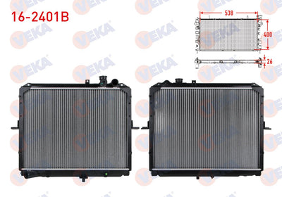 Veka 16-2401B Water Radiator Brazing Kia Bongo K2700 2.7 D M-T 1999 — Radiators & Fans