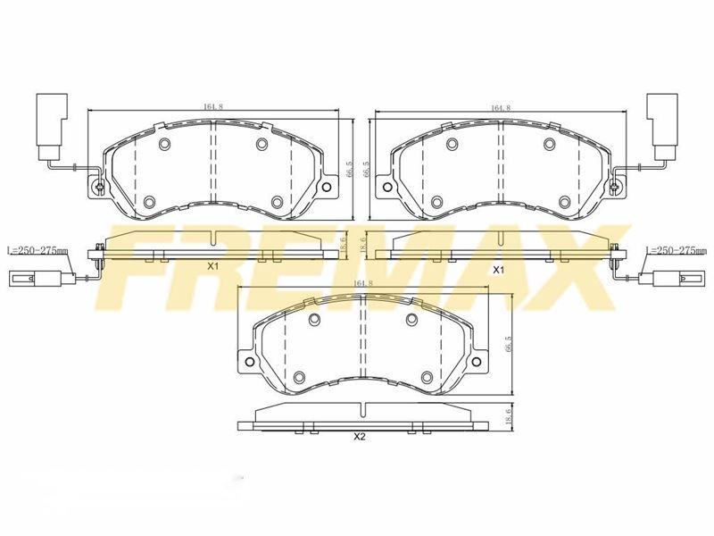 Fremax FBP-1451 Front Brake Pad (Corbon Formula) VW Amarok-Transit V347 (Pair with Connector) 2006-2014 — Brake Pads