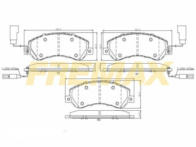 Fremax FBP-1451 Front Brake Pad (Corbon Formula) VW Amarok-Transit V347 (Pair with Connector) 2006-2014