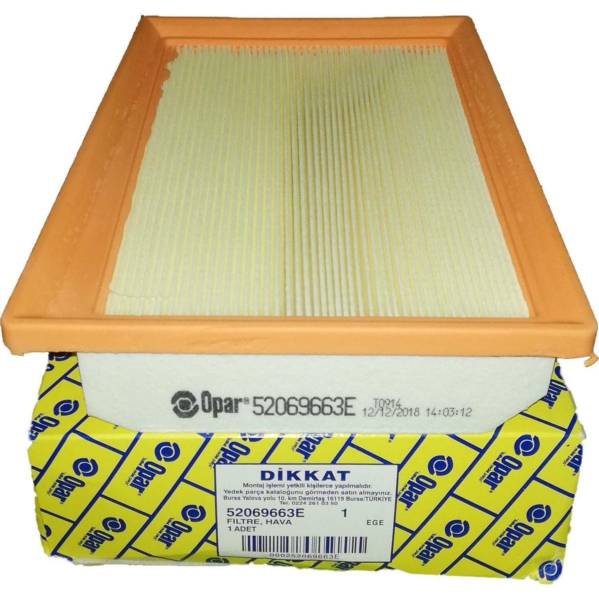 OPAR 52069663E Fiat Egea Euro 6 1.3 MTJ 1.6 MTJ 1.6 E-Torq Gasoline Air Filter — Air & Cabin Filters