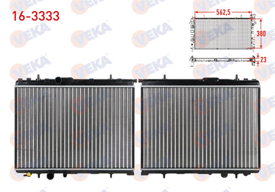 Veka 16-3333 Su Radiator Mechanical Peugeot 206 (2A / C) 1.4i 16V A-T Ac + /-1998-2006 — Radiators & Fans