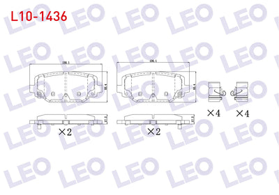 LEO L10-1436 Brake Pad with Wear Indicator Rear Fiat Freemont (Jf) 2.0 Mjt 2011 — Brake Pads